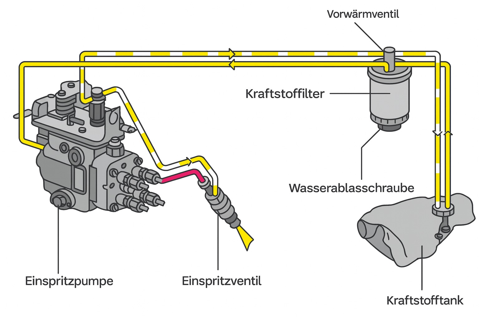 VW T4 - Dieselkraftstoffversorgung mit Vorwärmung