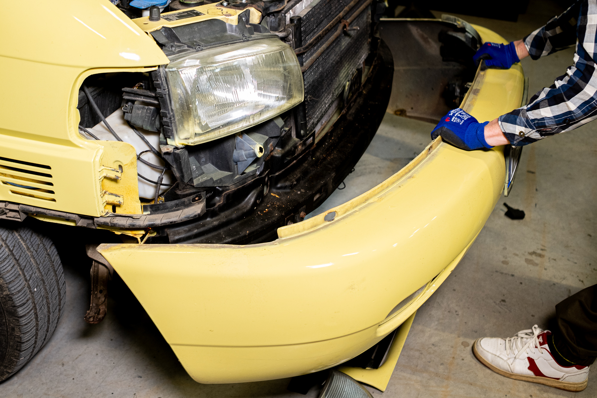 Stoßstange entfernt VW T4