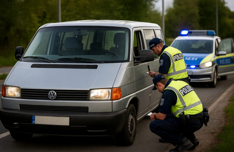 VW T4 bei einer Kontrolle der Papiere, ABE